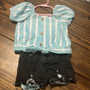 Toddler girl shirt and short outfit